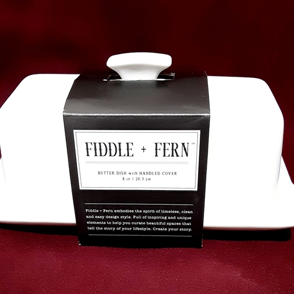 Home Essentials Fiddle and Fern Covered Butter Dis - Picture 2 of 5